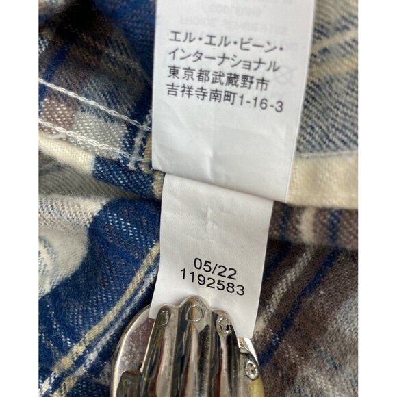 L.L. Bean Flannel Shirt Mens Size XL-Tall Blue Plaid Long Sleeve Traditional Fit - Picture 8 of 8